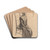 Seated Girl in Peasant Costume by Swiss 19th Century Drink Coasters - set of 4