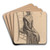 Seated Girl in Peasant Costume by Swiss 19th Century Art Drink Coaster set