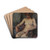 En ngen kvindelig model siddende p en stol by Viggo Johansen Drink Coasters - set of 4