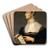 Portrait Of Laura Battiferri by Agnolo Bronzino Art Drink Coaster set