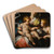 Madonna And Child With The Infant Saint John The Baptist by Bernardo Strozzi Art Drink Coaster set Madonna And Child With The Infant Saint John The Baptist by Bernardo Strozzi Art Drink Coaster set