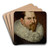 Portrait of a man in a white frill by Michiel Jansz. Van Mierevelt Art Drink Coaster set