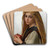 Girl with a pomegranate by William Bouguereau Art Drink Coaster set