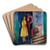 La Mre et la fille by Mose Kisling Art Drink Coaster set