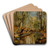A wooded river landscape by Peder Mrk Mnsted Art Drink Coaster set