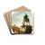 An animated landscape with the statue of Marcus Aurelius by Hubert Robert Drink Coasters - set of 4