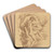 Dancing Nude by Louis Anquetin Art Drink Coaster set