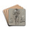 Study of a standing male nude by Jozef Hanula Drink Coasters - set of 4