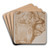 Vbenlberen Grsk relief by Johan Rohde Art Drink Coaster set