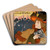 Paris Amanach by Georges de Feure Art Drink Coaster set