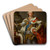 Portrait of Stanislaus Augustus Poniatowski in Coronation Robes by Marcello Bacciarelli Art Drink Coaster set Portrait of Stanislaus Augustus Poniatowski in Coronation Robes by Marcello Bacciarelli Art Drink Coaster set