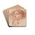 Head of a Young Woman by Jean-Baptiste Greuze Drink Coasters - set of 4