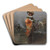 A Gentleman in a Cloak by Cesare Auguste Detti Art Drink Coaster set A Gentleman in a Cloak by Cesare Auguste Detti Art Drink Coaster set