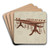 Shaker Dining Table and Chairs by Lon Cronk Art Drink Coaster set