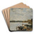 La Touques, le matin by Eugne Boudin Art Drink Coaster set La Touques, le matin by Eugne Boudin Art Drink Coaster set
