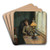 Tired by Christian Krohg Art Drink Coaster set