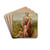 A woman with two children in a hilly landscape by George Richmond Drink Coasters - set of 4