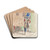 Straat met een lampion en figuren by Marius Bauer Drink Coasters - set of 4
