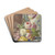 Ein Blumenstrau in einem Korb, auf einer Tulpe ein Schmetterling, vorne eine Schnecke by Johannes Christiaan Roedig Drink Coasters - set of 4 Ein Blumenstrau in einem Korb, auf einer Tulpe ein Schmetterling, vorne eine Schnecke by Johannes Christiaan Roedig Drink Coasters - set of 4