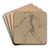 A Male Nude Moving to the Left by Tommaso Minardi Art Drink Coaster set