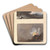 Landscape With Tree in Foreground and Mountains in Distance; Figure in interior Scene by Thomas Sully Art Drink Coaster set Landscape With Tree in Foreground and Mountains in Distance; Figure in interior Scene by Thomas Sully Art Drink Coaster set