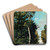 Forest On The Grace Coast In Honfleur by Jean-Baptiste-Camille Corot Art Drink Coaster set Forest On The Grace Coast In Honfleur by Jean-Baptiste-Camille Corot Art Drink Coaster set