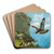 Chamois and Golden Eagle by Moritz Mller II Art Drink Coaster set