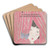 The Fashion Magazine as Temptress by Martin Art Drink Coaster set