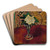 Nature morte  la rose blanche by Suzanne Valadon Art Drink Coaster set Nature morte  la rose blanche by Suzanne Valadon Art Drink Coaster set