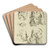 Four studies of men's heads, and an eye by Peter Paul Rubens Art Drink Coaster set