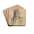 Zittende naakte vrouw by Marius Bauer Drink Coasters - set of 4 Zittende naakte vrouw by Marius Bauer Drink Coasters - set of 4