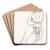 Istuva alaston mies, luonnos by Magnus Enckell Art Drink Coaster set