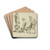 Two satyrs, and the head of a satyr by Peter Paul Rubens Drink Coasters - set of 4 Two satyrs, and the head of a satyr by Peter Paul Rubens Drink Coasters - set of 4