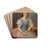 Portrait of a Seated Young Woman in a Blue Camisole by Peter Michal Boh Drink Coasters - set of 4 Portrait of a Seated Young Woman in a Blue Camisole by Peter Michal Boh Drink Coasters - set of 4