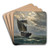 Fishermen in the moonlight by Max Jensen Art Drink Coaster set Fishermen in the moonlight by Max Jensen Art Drink Coaster set