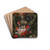 Fruit and flowers surrounding a stone bust of the Goddess Flora by Joris van Son Drink Coasters - set of 4