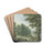 Umzunter Weideplatz im Wald, im Vordergrund eine Viehtrnke by Karl Franz Kraul Drink Coasters - set of 4