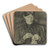 Portret van mevrouw Van Deventer-Busken Huet, handwerkend by Jan Veth Art Drink Coaster set Portret van mevrouw Van Deventer-Busken Huet, handwerkend by Jan Veth Art Drink Coaster set