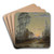 Two Cows in an Evening Landscape by Per Ekstrm Art Drink Coaster set