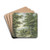 Waldausgang mit Blick auf Kornfelder und ein Drfchen by Karl Franz Kraul Drink Coasters - set of 4