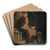 Old Man Taking A Rest by Albert Anker Art Drink Coaster set