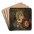 Bunches of Grapes, Pomegranates and Figs in a Landscape by Abraham Brueghel Art Drink Coaster set