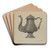 Pewter Coffee Pot by Eugene Barrell Art Drink Coaster set