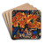 Rote Blumen in Vase by Christian Rohlfs Art Drink Coaster set