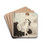 Lady with a Daisy by Louis Icart Drink Coasters - set of 4