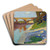 Munich - The Isar by Wassily Kandinsky Art Drink Coaster set