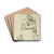 Three studies of seated male figures by Peter Paul Rubens Drink Coasters - set of 4