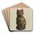 Pa. German Seated Chalkware Cat by Mina Lowry Art Drink Coaster set