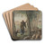 A Shepherdess and Her Flock in the Shade of Trees by Jean-Franois Millet Art Drink Coaster set