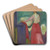 Nude with Red Skirt by Edvard Munch Art Drink Coaster set